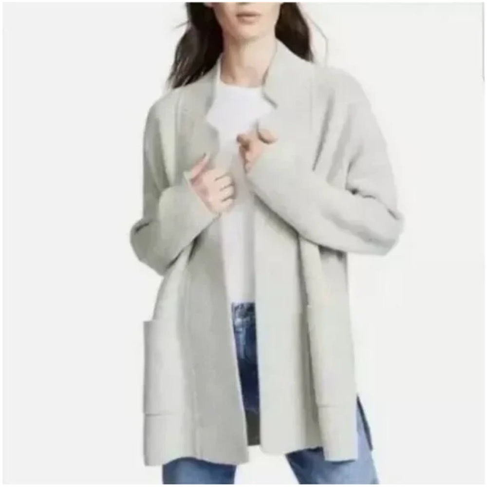 Madewell Spencer Merino Wool Blend Open‎ Front Cardigan Sweater Gray J9837 XS